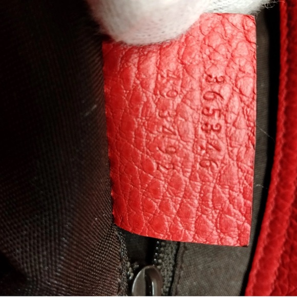 Gucci bamboo Red all Leather tote shoulder crossbody bag EUC authentic - Picture 9 of 11